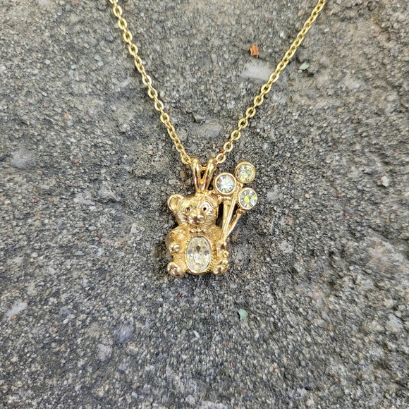 Gold Teddy Bear Necklace - Picture 1 of 2